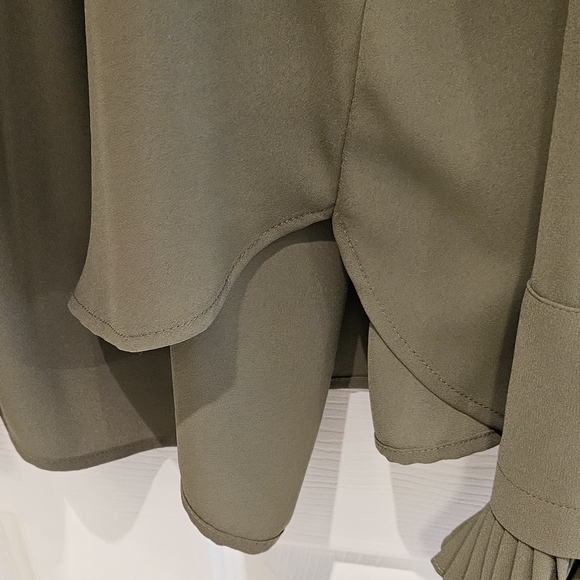 Plus Size XXL Ann Taylor Blouse Olive Green - Picture 9 of 11